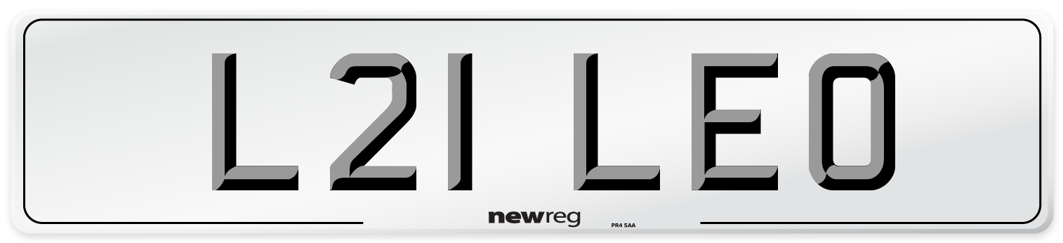 L21 LEO Number Plate from New Reg